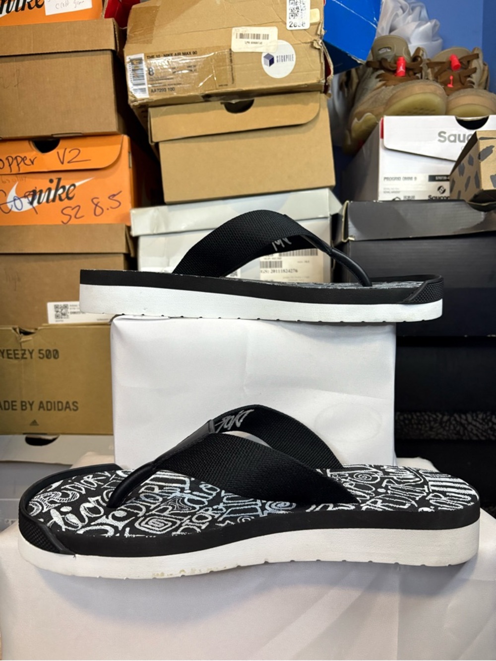 Size 41 - Dior x shawn stussy sandals 960 black / white - Picture 2 of 7